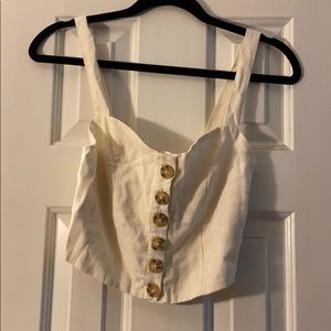Ivory Button Down Crop Top